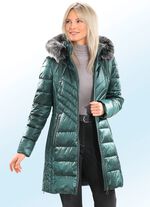 Korte jas met verticale quilt FLESSENGROEN