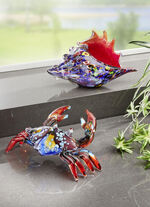 Kleurrijke glazen figuren BLAUW-ROOD