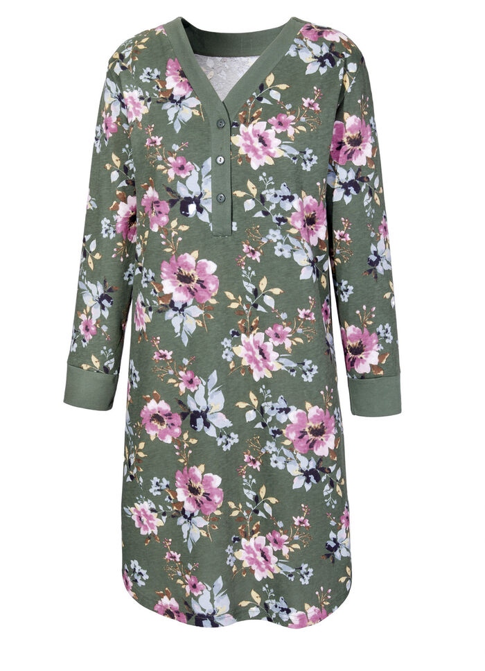 Set van twee nachthemden met knoopsluiting 