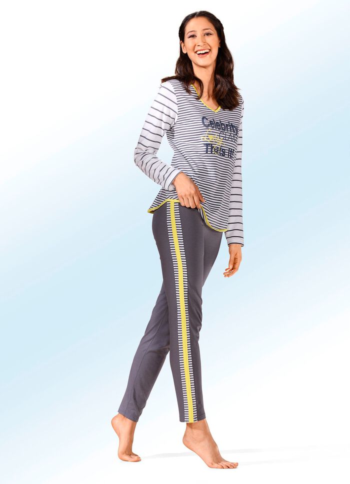 Pyjama van biologisch katoen met galonstrepen 