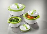 Cucinova thermische kommen om warm of koud te houden WIT-GROEN