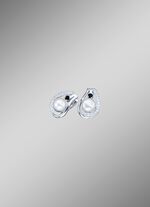 Creoolse klapoorbellen met synth. zirkonia en zoetwaterparels 