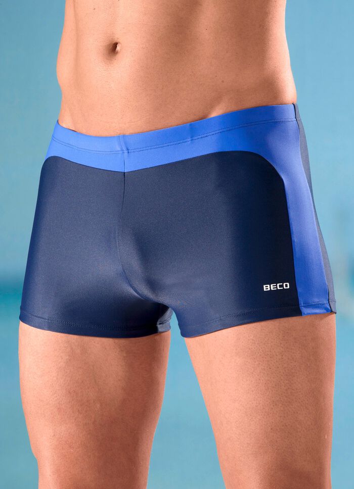 Set van twee zwembroeken met gekleurde inzetstukken 