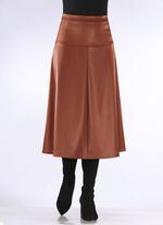 Rok in lichte plaatvorm COGNAC