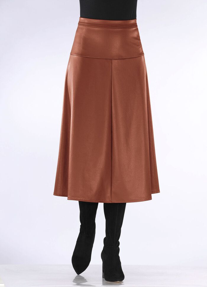 Rok in lichte plaatvorm COGNAC