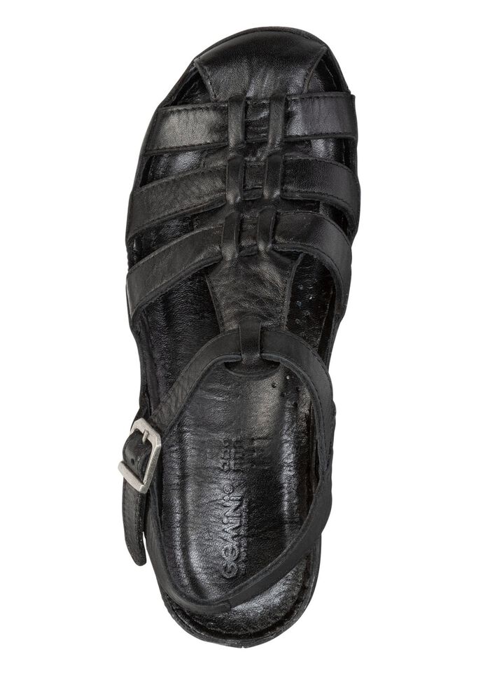 Gemini sandaal met bandjes van zacht rundnappaleer ZWART