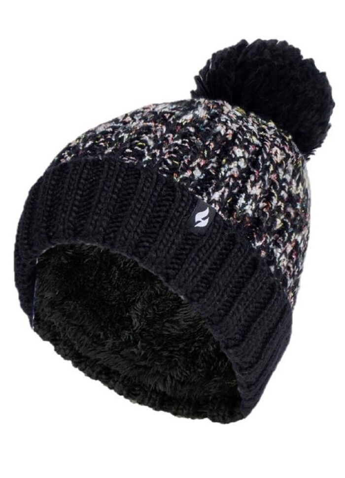 Thermomuts met bobbel van Heat Holders® voor meer comfort in de winter ZWART