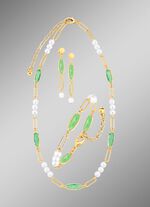 Sieradenset, 3-delig, van messing met kristalstenen 