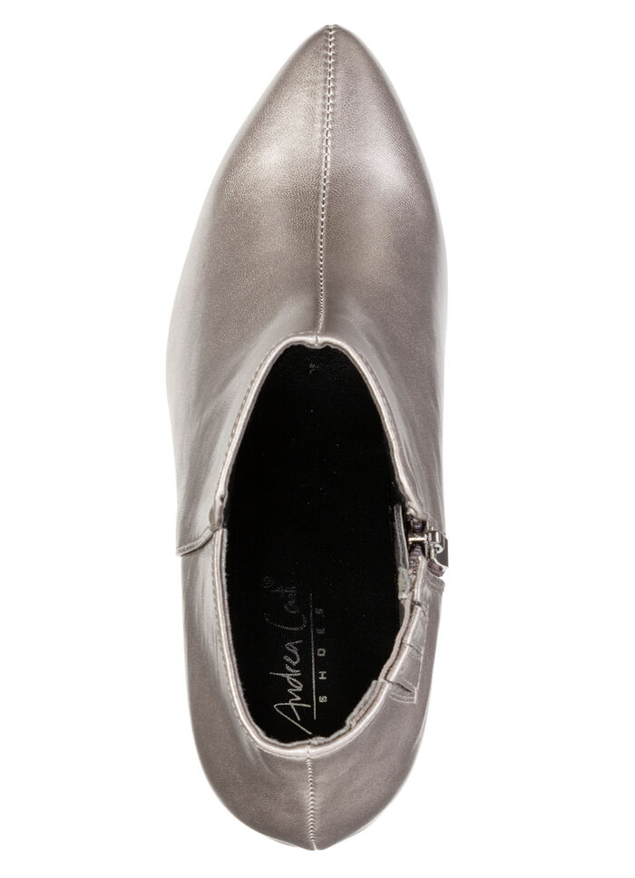 Andrea Conti, trendy dames enkellaarsjes, met rits ANTIEK ZILVER