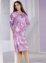 Nachthemd van Laurina met paisley inkjetprint en zijsplit 