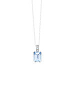 Hanger met diamanten en blauwe topaas