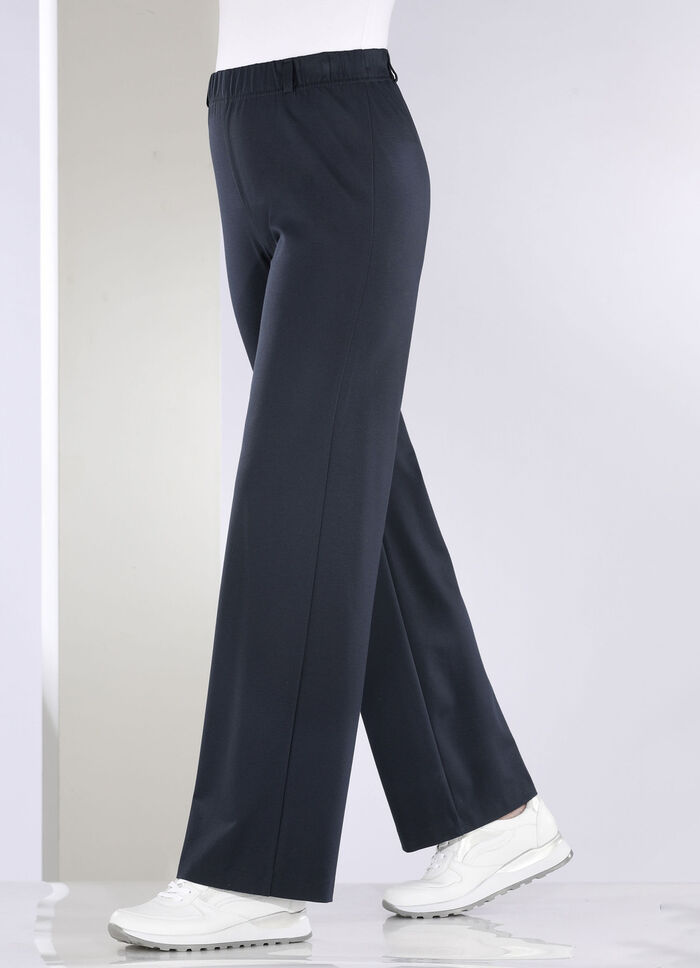 Broek in modieuze palazzo-vorm RIET GEMÊLEERD