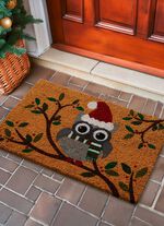 Kokos deurmat met uilenmotief 