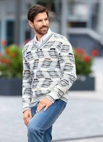 Modieuze trui met V-hals en intarsia-patroon 