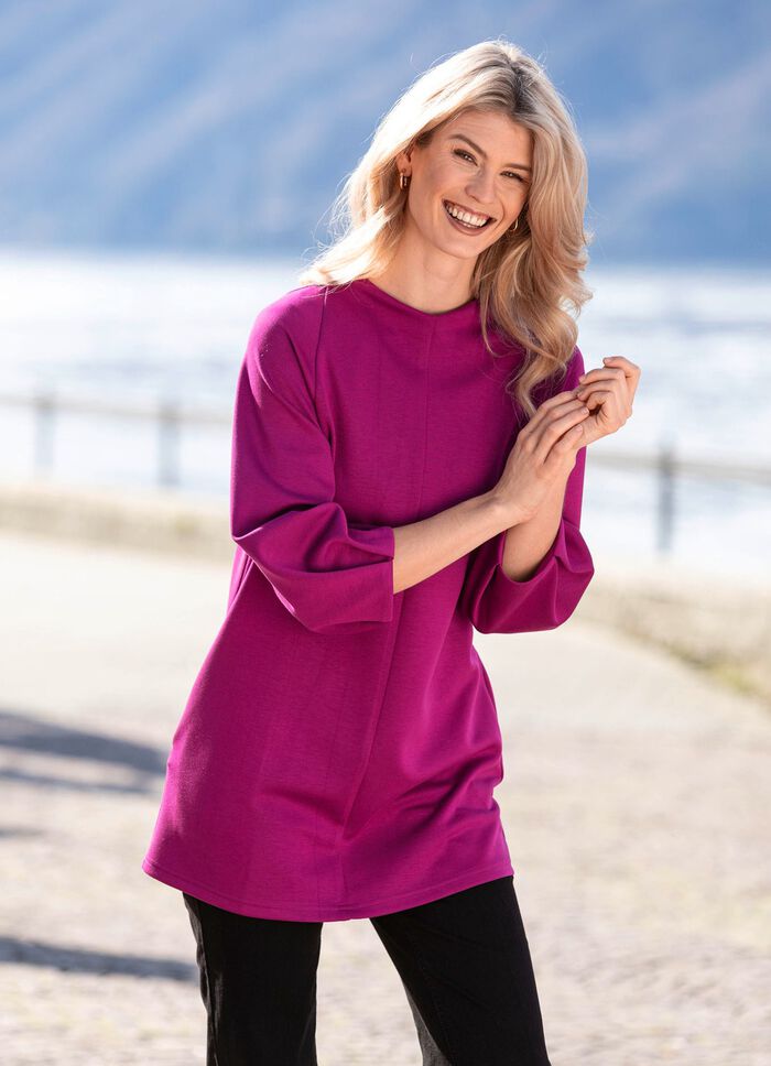 Lang shirt met zijzakken 