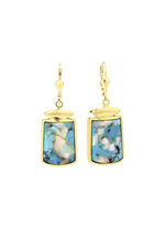 Oorbellen met geconserveerde turkoois en geconserveerde parelmoer 