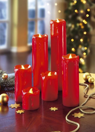 LED-kaarsen van echte was, set van 6 