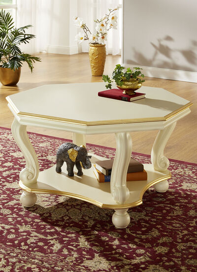 Salontafel met decoraties van echt bladgoud 