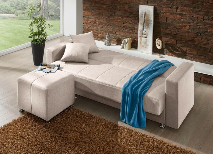 Klik-klakbank met kruk en sierkussens 