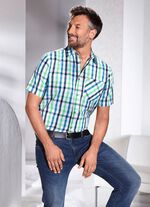 Geruit overhemd met borstzakje in 2 kleuren 