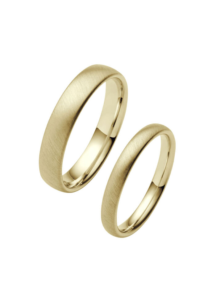 Gesatineerde gouden trouwring 