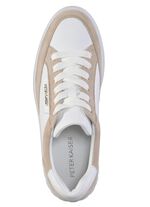 Peter Kaiser vetersneakers gemaakt van nappa- en su&egrave;deleer WIT-BEIGE