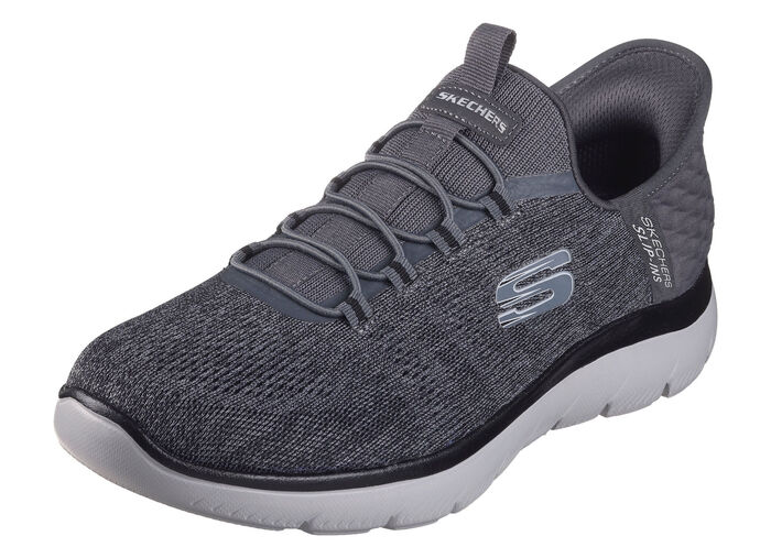 SKECHERS, herensneakers, met gegoten instaphak ANTRACIET