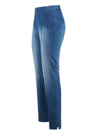 Jeans met gestikte biezen 