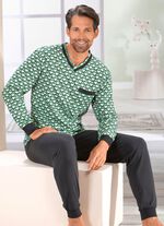 Pyjama met V-hals en manchetten 