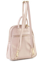 Laurina kalfsleren rugzak met trendy design POEDERROZE