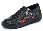 Gemini veterschoenen met moderne print ZWART