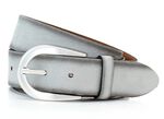 Trendy damesriem, gemaakt van leer, 3,5 cm breed HELLGRAU
