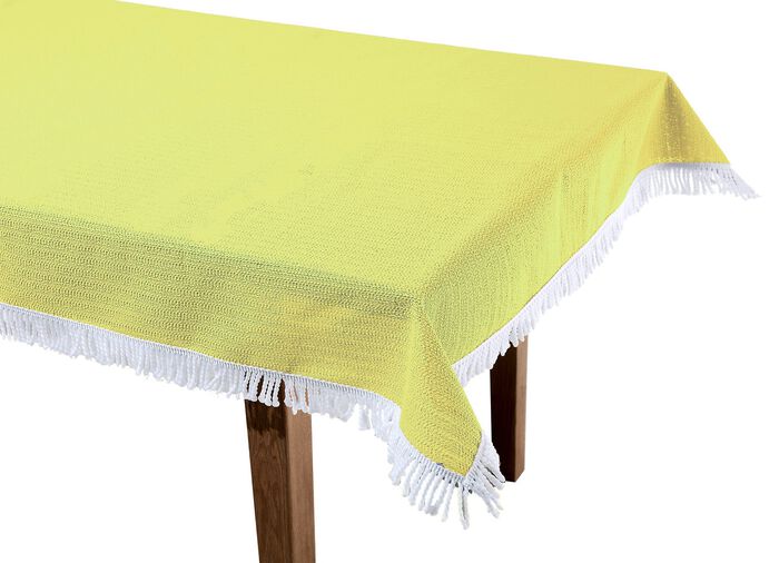 Wind- en weerbestendig tuintafelkleed met franjes aan de randen LICHTGROEN