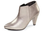 Andrea Conti, trendy dames enkellaarsjes, met rits ANTIEK ZILVER