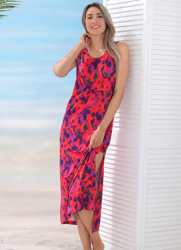 Laurina jurk met inkjetprint, mouwloos 