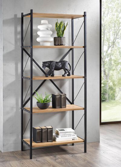 Staande plank met metalen frame 