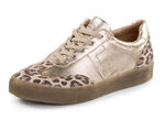ELENA EDEN vetersneakers van generfd nappaleer OUD GOUDBRUIN