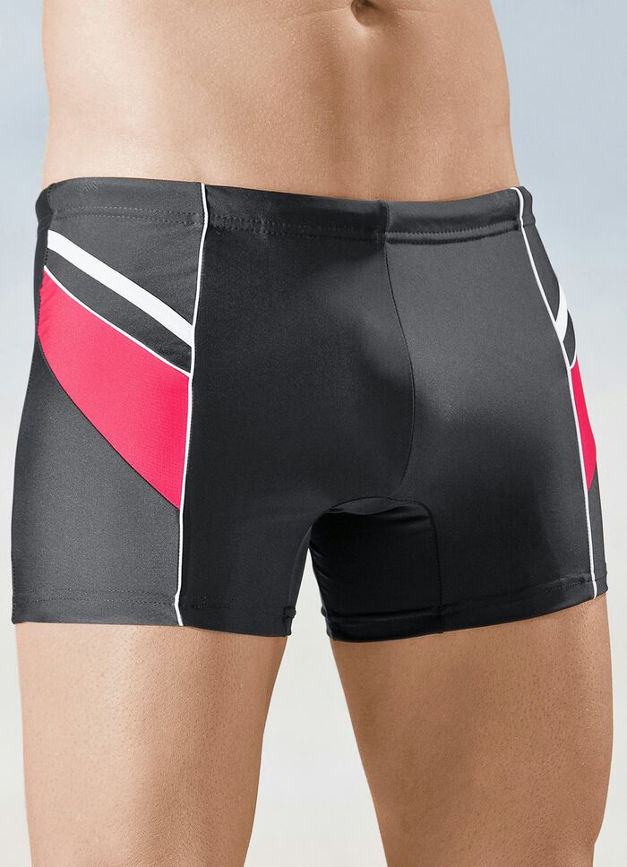 Zwembroek in een voordelige set van twee met inzetstukken en biezen 