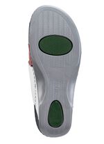 Mubb muiltjes van nappaleer met metalen decoratie BLAUW-ROOD-WIT