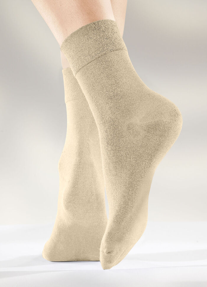 Set van zes sokken in verschillende kleuren 2X BEIGE, 2X ZAND, 2X KHAKI