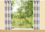 Gordijnenset in linnenlook NATUREL