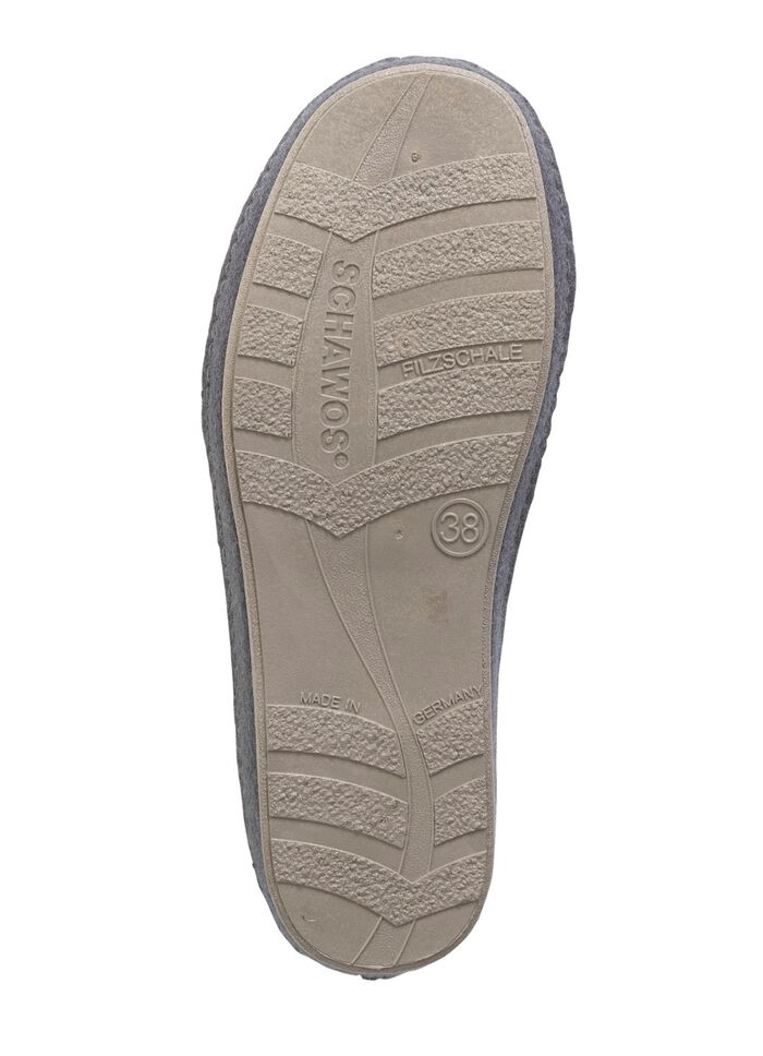 Pantoffels van wolvilt met bloemenprint GRIJS