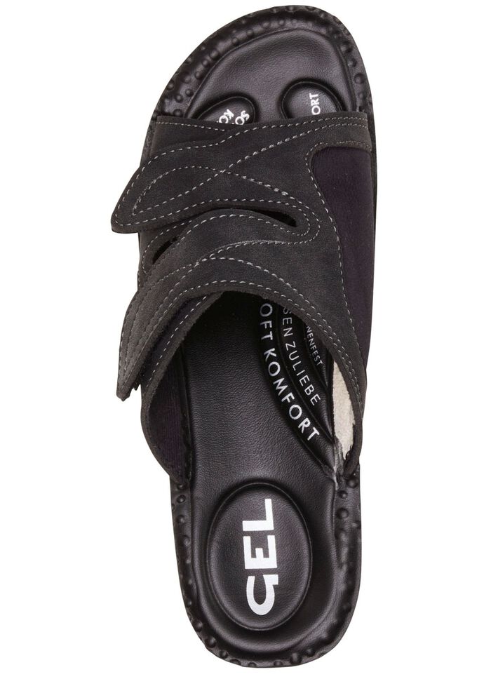 Klassieke damesmuiltjes, breedte H, met elastisch materiaal 