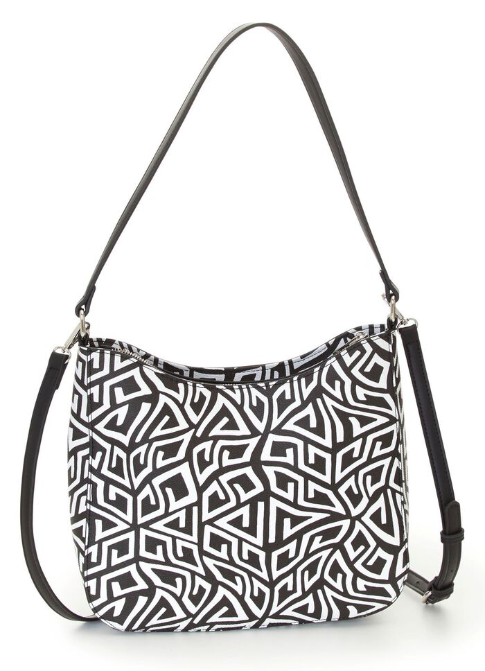 Collezione Alessandro tas gemaakt van effectief bedrukt synthetisch materiaal ZWART-WIT