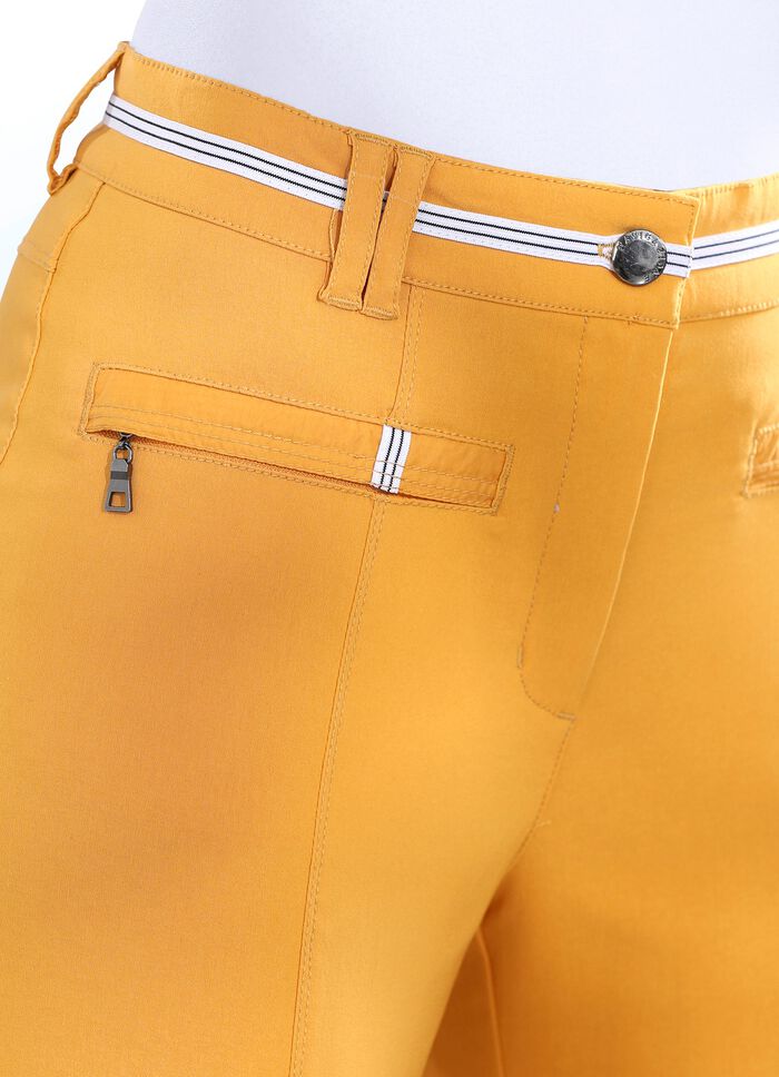 Broek met decoratief, contrastkleurig lint 