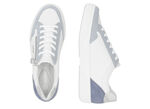 Remonte sneakers gemaakt van nappa- en suèdeleer met metallic afwerking BLAUW-WIT-ZILVER