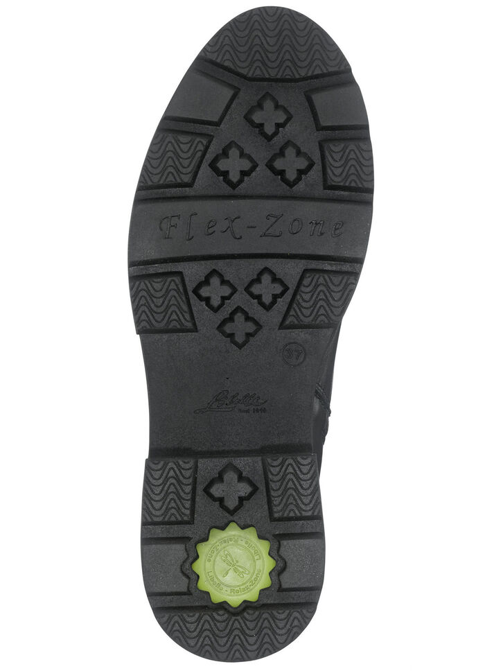 Enkellaarsjes met vetersluiting van Dragonfly ZWART