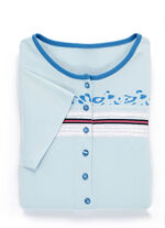 Set van twee nachthemden met geplaatste print op de voorkant 1X BLEU, 1X APRICOT