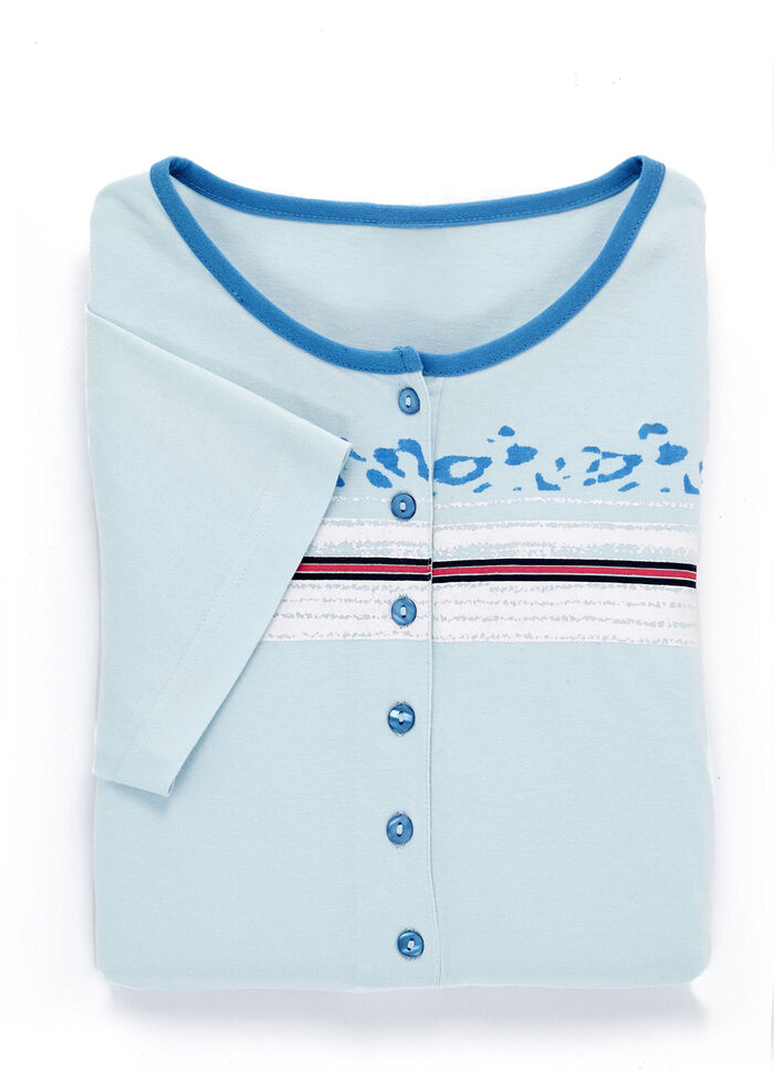 Set van twee nachthemden met geplaatste print op de voorkant 1X BLEU, 1X APRICOT