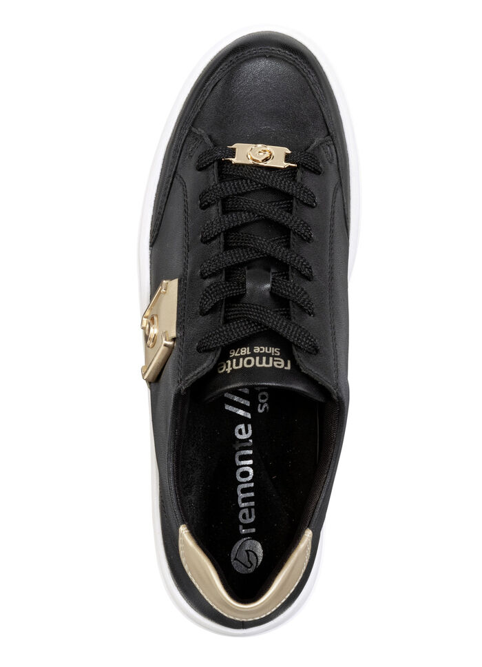 Remonte sneakers met metallic details ZWART-GOUD